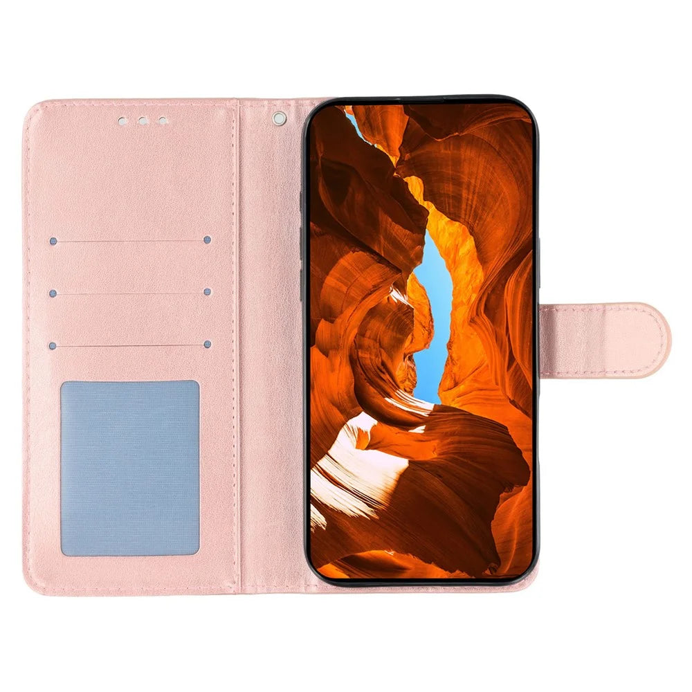For Nothing CMF Phone 2 Pro  Case Wallet Stand Imprinted Rose Butterfly PU Leather Phone Cover - Rose Gold - 2