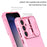 For Samsung Galaxy S23 FE Case Camera Slider PC + TPU Phone Cover with Kickstand - Pink - 3