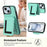 For iPhone 15 Plus Magnetic Case TPU + PU Leather Phone Back Cover with Detachable Card Holder - Mint Green - 4