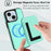 For iPhone 15 Plus Magnetic Case TPU + PU Leather Phone Back Cover with Detachable Card Holder - Mint Green - 5