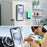For iPhone 15 Plus Magnetic Case TPU + PU Leather Phone Back Cover with Detachable Card Holder - Mint Green - 7