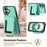 For iPhone 16 Plus Magnetic Case TPU + PU Leather Phone Back Cover with Detachable Card Holder - Mint Green - 4