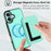 For iPhone 16 Plus Magnetic Case TPU + PU Leather Phone Back Cover with Detachable Card Holder - Mint Green - 5