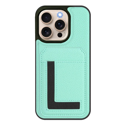 For iPhone 16 Pro Max Magnetic Case TPU + PU Leather Phone Back Cover with Detachable Card Holder - Mint Green - 1
