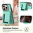 For iPhone 16 Pro Max Magnetic Case TPU + PU Leather Phone Back Cover with Detachable Card Holder - Mint Green - 4