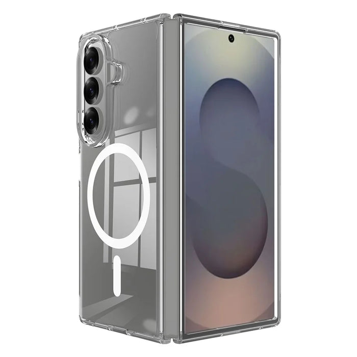 For Samsung Galaxy Z Fold7 5G Clear Phone Case Magnetic Case TPU+Acrylic Back Cover - Clear - 1