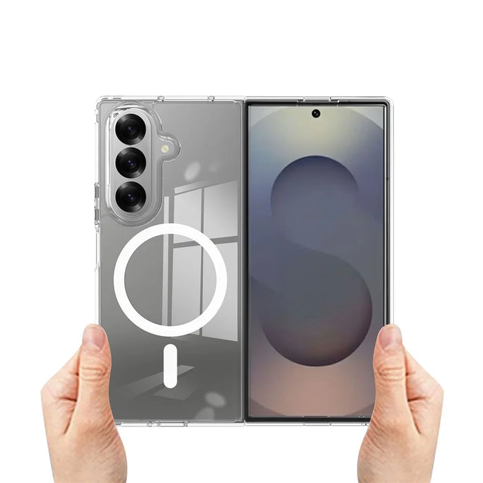 For Samsung Galaxy Z Fold7 5G Clear Phone Case Magnetic Case TPU+Acrylic Back Cover - Clear - 4