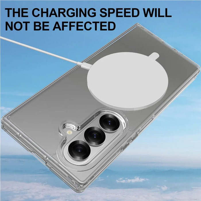 For Samsung Galaxy Z Fold7 5G Clear Phone Case Magnetic Case TPU+Acrylic Back Cover - Clear - 7