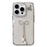 For iPhone 16 Pro Max Case Rhinestone Decor Glitter TPU Phone Cover with Bow Tassel - White - 1