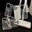 For iPhone 16 Pro Max Case Rhinestone Decor Glitter TPU Phone Cover with Bow Tassel - White - 7