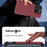 For iPhone 15 Pro Magnetic Case Lens Frame Kickstand Genuine Cow Leather + PC Borderless Phone Cover - Blue - 3