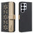 BINFEN COLOR For Samsung Galaxy S24 Ultra Leather Case  BF36 Floral Pattern Phone Cover RFID Blocking Wallet Stand - Black - 1