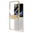 For Samsung Galaxy Z Flip7 5G Case Electroplating PC Folding Phone Cover with Screen Protector - Gold - 1