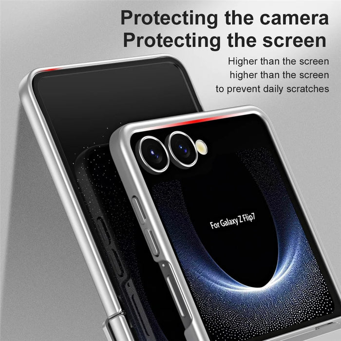For Samsung Galaxy Z Flip7 5G Case Electroplating Hard PC Protective Phone Cover - Silver - 6