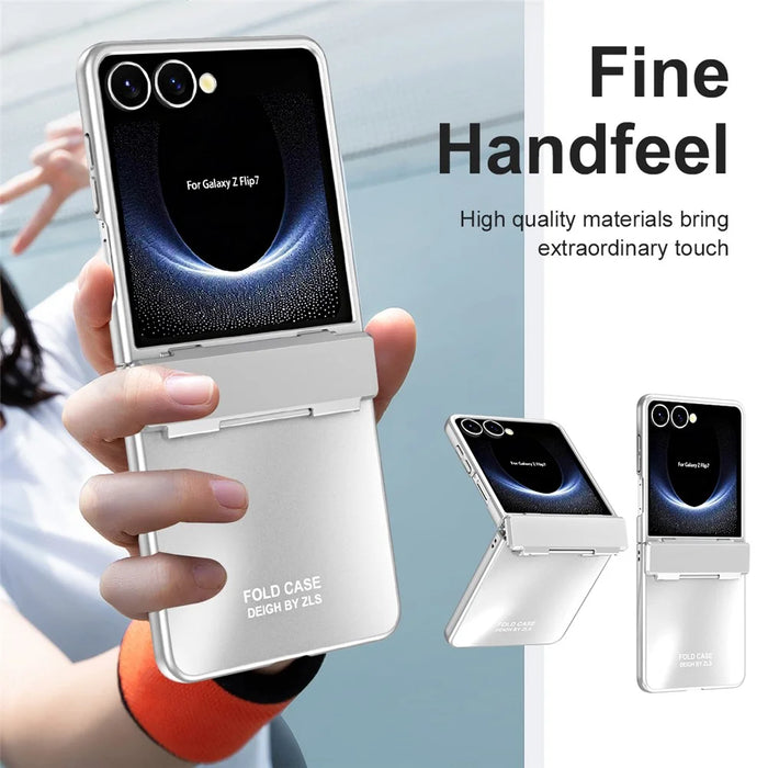 For Samsung Galaxy Z Flip7 5G Case Electroplating Hard PC Protective Phone Cover - Silver - 7