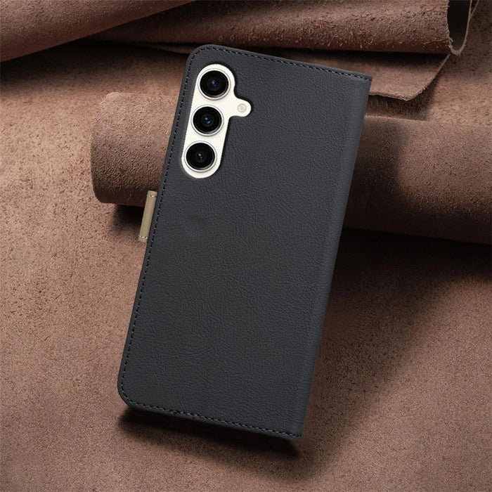 BINFEN COLOR For Samsung Galaxy A05s 4G Leather Case  BF36 Floral Pattern Phone Cover RFID Blocking Wallet Stand - Black - 5