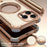 For iPhone 15 Pro Case PU Covered Metal Boardless Phone Back Cover with Kickstand - Gold - 4