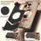 For iPhone 15 Pro Max Case PU Covered Metal Boardless Phone Back Cover with Kickstand - Gold - 5
