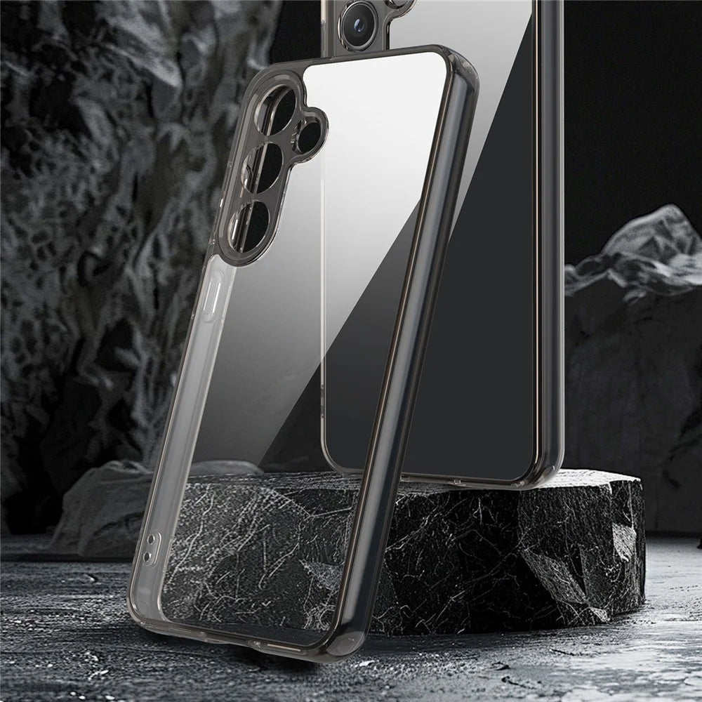 For Samsung Galaxy S24 Case TPU + Acrylic Phone Back Cover Anti Yellowing - Black - 3