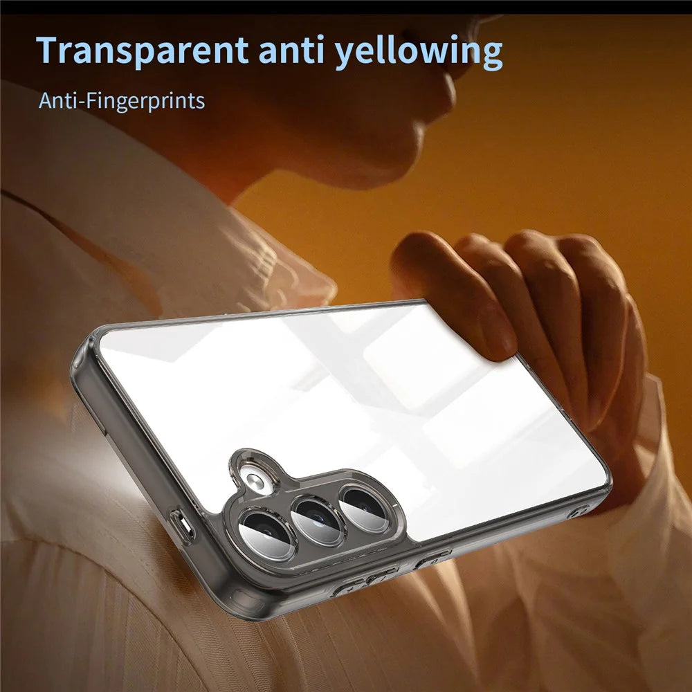 For Samsung Galaxy S24 Case TPU + Acrylic Phone Back Cover Anti Yellowing - Black - 4
