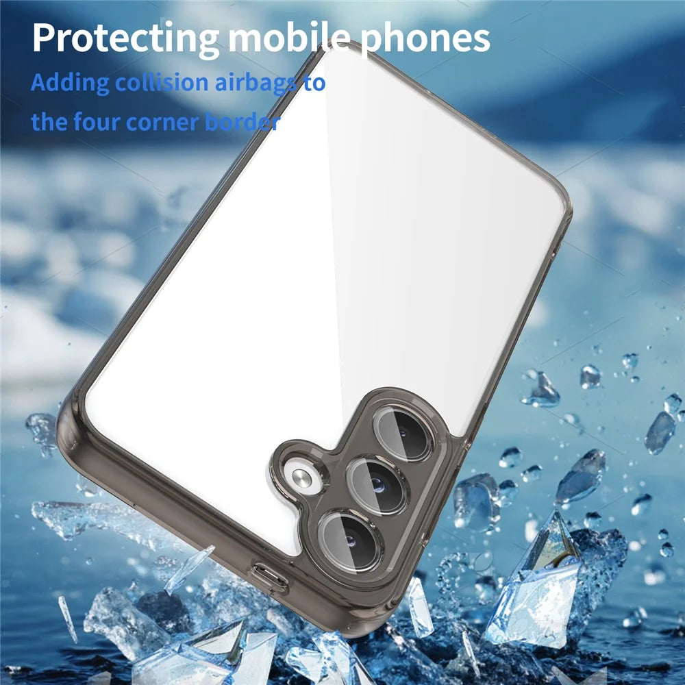 For Samsung Galaxy S24 Case TPU + Acrylic Phone Back Cover Anti Yellowing - Black - 6