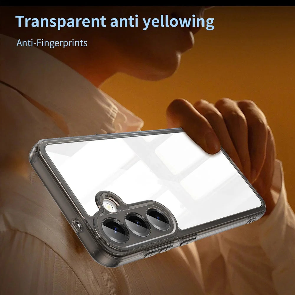 For Samsung Galaxy S25 Case TPU + Acrylic Phone Back Cover Anti Yellowing - Black - 4