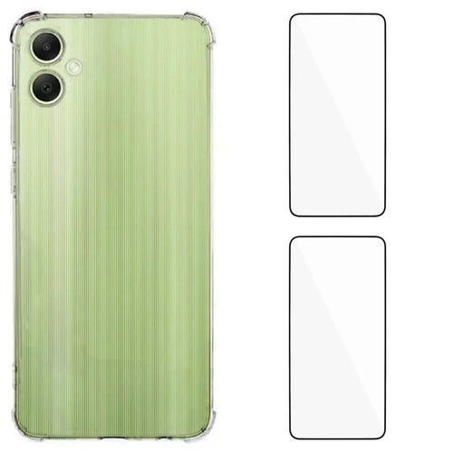 WANLONFENG For Samsung Galaxy A06 4G TPU Case  WL3 Series 1.5mm Phone Cover with 2Pcs Tempered Glass Films - Transparent - 1