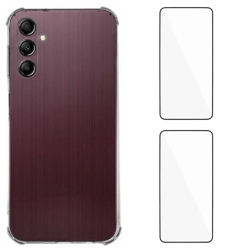 WANLONFENG For Samsung Galaxy A15 4G / Galaxy A15 5G TPU Case  WL3 Series 1.5mm Phone Cover with 2Pcs Tempered Glass Films - Transparent - 1