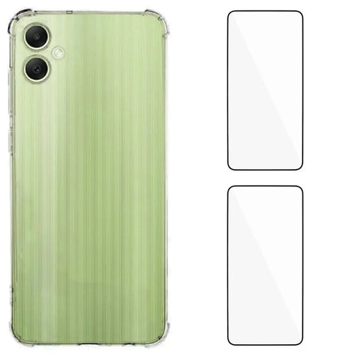 WANLONFENG For Samsung Galaxy A05 4G TPU Case  WL3 Series 1.5mm Phone Cover with 2Pcs Tempered Glass Films - Transparent - 1