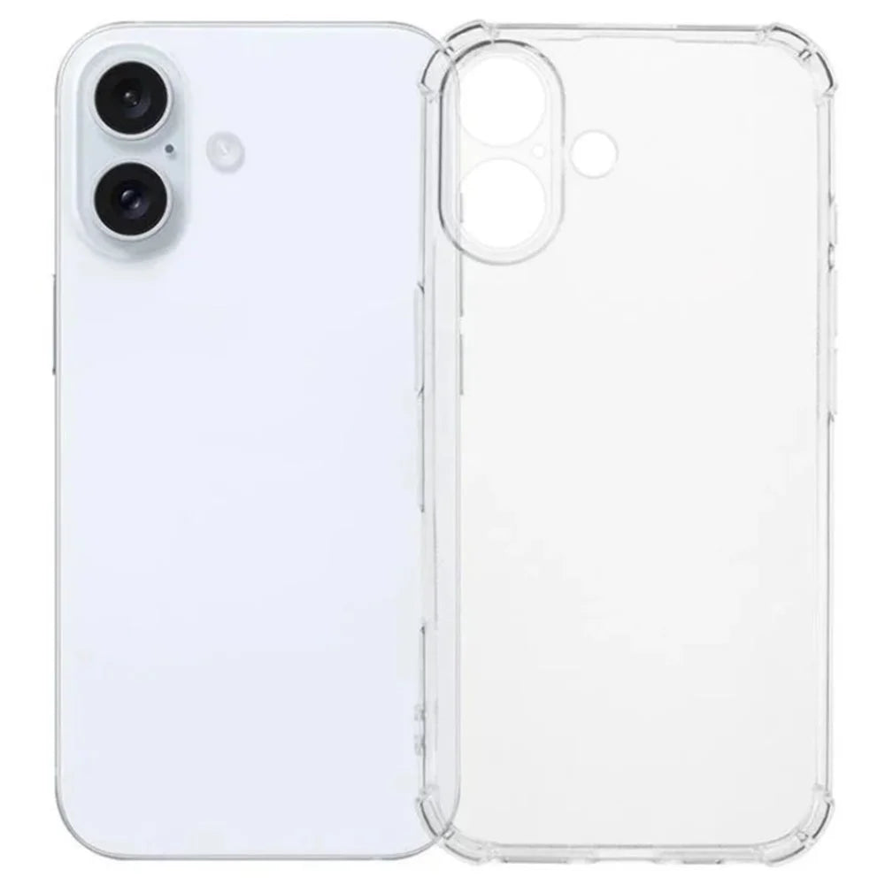 WANLONFENG For iPhone 16 Plus TPU Case  WL3 Series 1.5mm Phone Cover with 2Pcs Tempered Glass Films - Transparent - 2