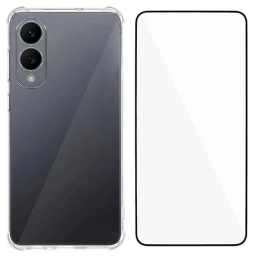 WANLONFENG For Samsung Galaxy S25 Edge TPU Case  WL3 Series 1.5mm Phone Cover with Tempered Glass Film - Transparent - 1