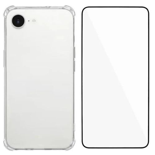 WANLONFENG For iPhone 17e / 16e TPU Case  WL3 Series 1.5mm Phone Cover with Tempered Glass Film - Transparent - 1