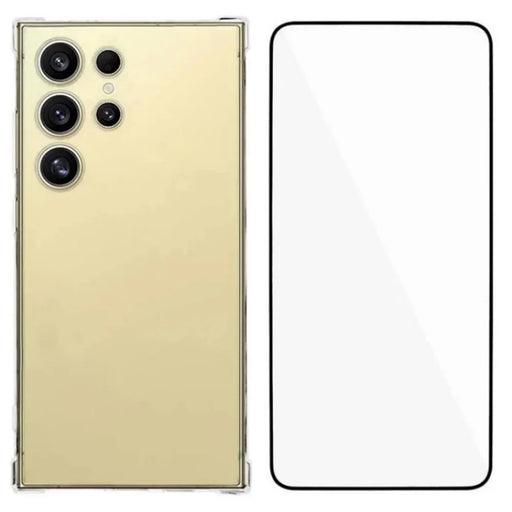 WANLONFENG For Samsung Galaxy S23 Ultra TPU Case  WL3 Series 1.5mm Phone Cover with Tempered Glass Film - Transparent - 1