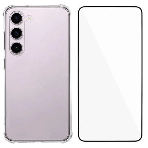 WANLONFENG For Samsung Galaxy S23 TPU Case  WL3 Series 1.5mm Phone Cover with Tempered Glass Film - Transparent - 1
