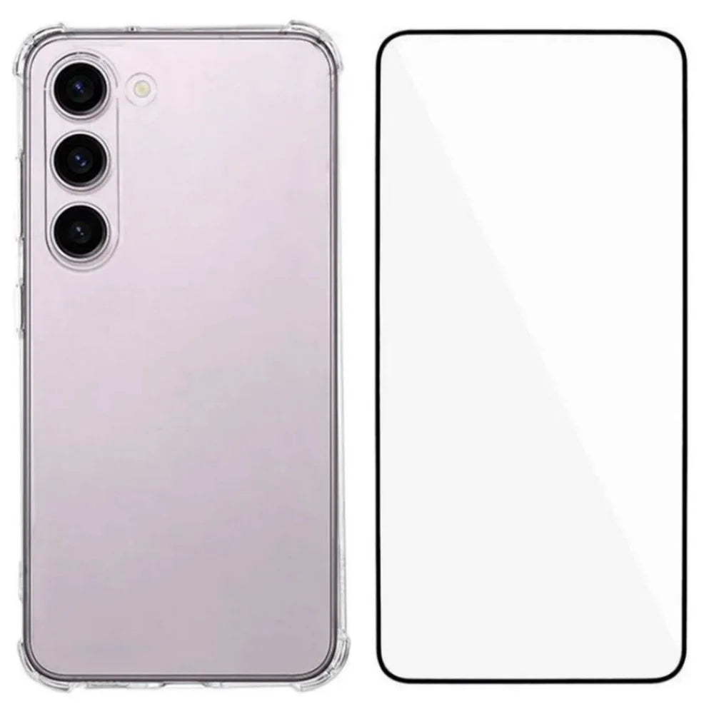 WANLONFENG For Samsung Galaxy S23+ TPU Case  WL3 Series 1.5mm Phone Cover with Tempered Glass Film - Transparent - 1