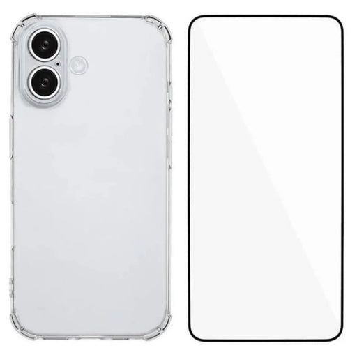 WANLONFENG For iPhone 16 Plus TPU Case  WL3 Series 1.5mm Phone Cover with Tempered Glass Film - Transparent - 1