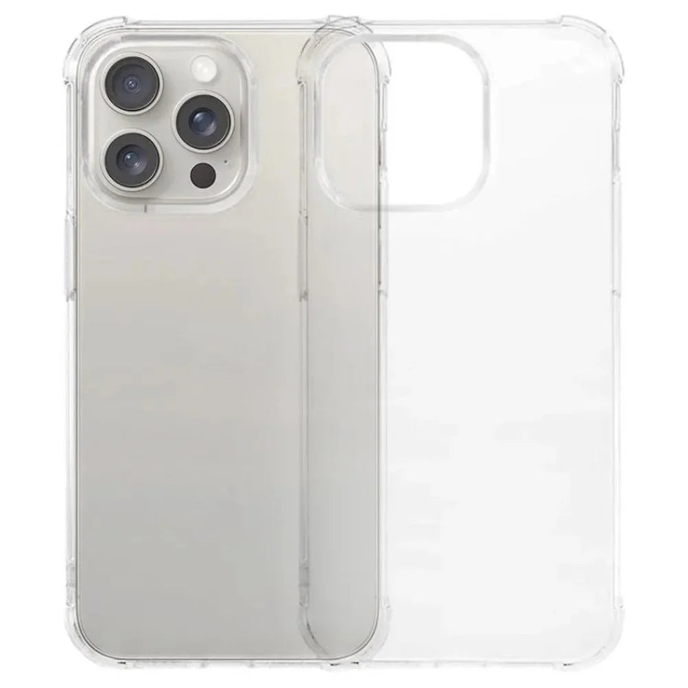 WANLONFENG For iPhone 15 Pro Max TPU Case  WL3 Series 1.5mm Phone Cover (Big Lens Hole) with Tempered Glass - Transparent - 2