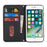 Stand Case for iPhone SE (2022) / (2020) / 8 / 7 Litchi Texture Leather Flip Phone Cover with Strap / Wallet - Black - 2