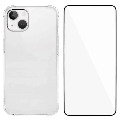 WANLONFENG For iPhone 15 TPU Case  WL3 Series 1.5mm Phone Cover (Big Lens Hole) with Tempered Glass - Transparent - 1