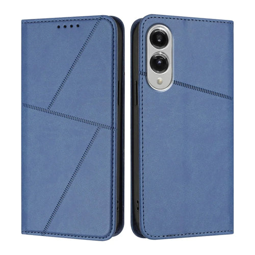 For Samsung Galaxy S25 Edge Wallet Case Magnetic Closure Leather Flip Phone Cover with Stand - Royal Blue - 1