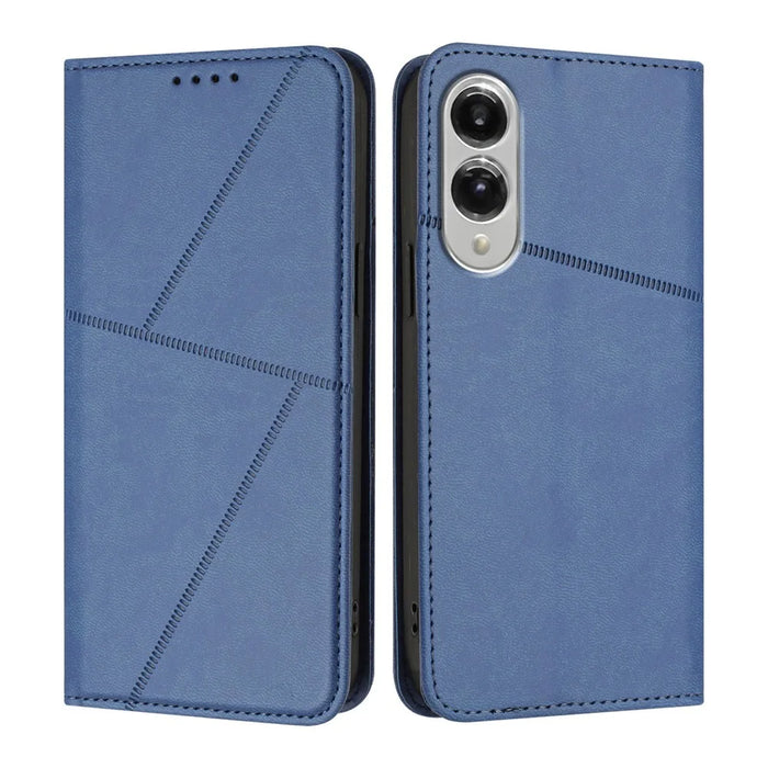 For Samsung Galaxy S25 Edge Wallet Case Magnetic Closure Leather Flip Phone Cover with Stand - Royal Blue - 1