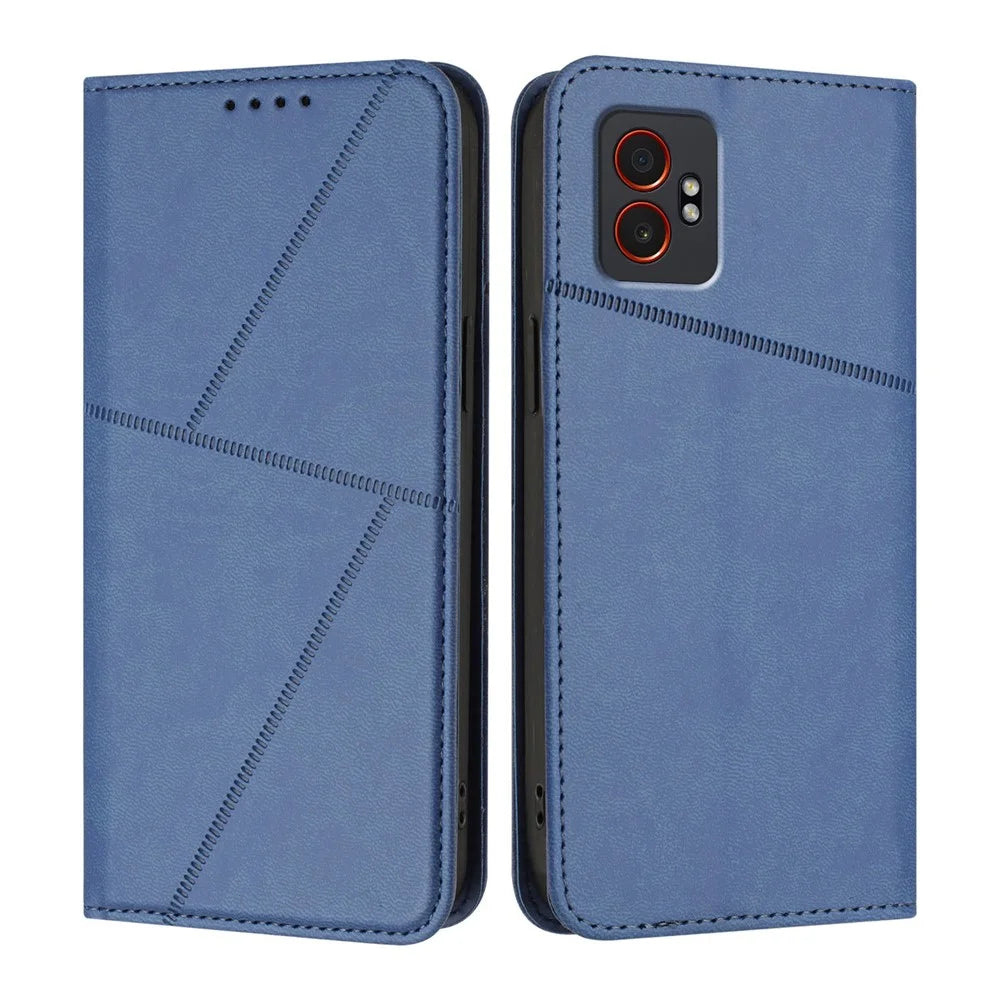 For Samsung Galaxy XCover7 Pro Wallet Case Magnetic Closure Leather Flip Phone Cover with Stand - Royal Blue - 1