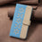 BINFEN COLOR For Google Pixel 9a Leather Case  BF36 Floral Pattern Phone Cover RFID Blocking Wallet Stand - Baby Blue - 4