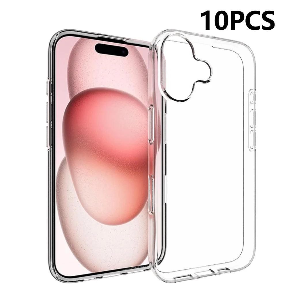 10Pcs  /  Pack For iPhone 17 Case Watermark Free TPU Protective Clear Phone Cover - 1