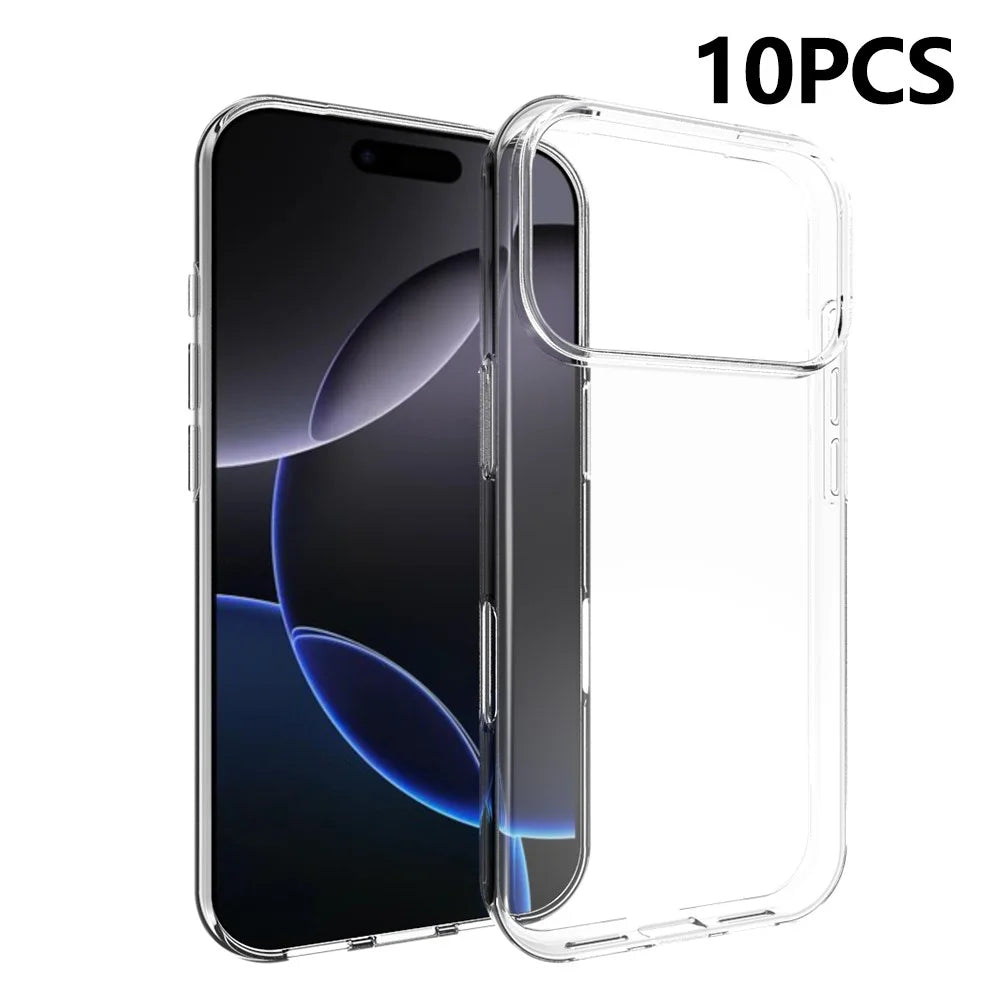 10Pcs  /  Pack For iPhone 17 Pro Case Watermark Free TPU Protective Clear Phone Cover - 1