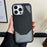 For iPhone 16 Pro Max Magnetic Case PU Leather Aluminium Alloy Heat Dissipation Phone Back Cover - Black - 1