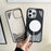 For iPhone 16 Pro Max Magnetic Case PU Leather Aluminium Alloy Heat Dissipation Phone Back Cover - Black - 2
