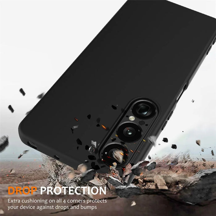 For Sony Xperia 1 VII Magnetic Case Anti-Drop Liquid Silicone Phone Cover - Black - 2