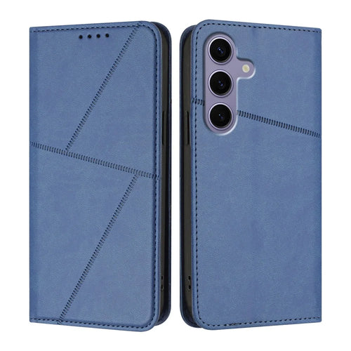 For Samsung Galaxy S24+ / Galaxy S25+ Wallet Case Magnetic Closure Leather Flip Phone Cover with Stand - Royal Blue - 1