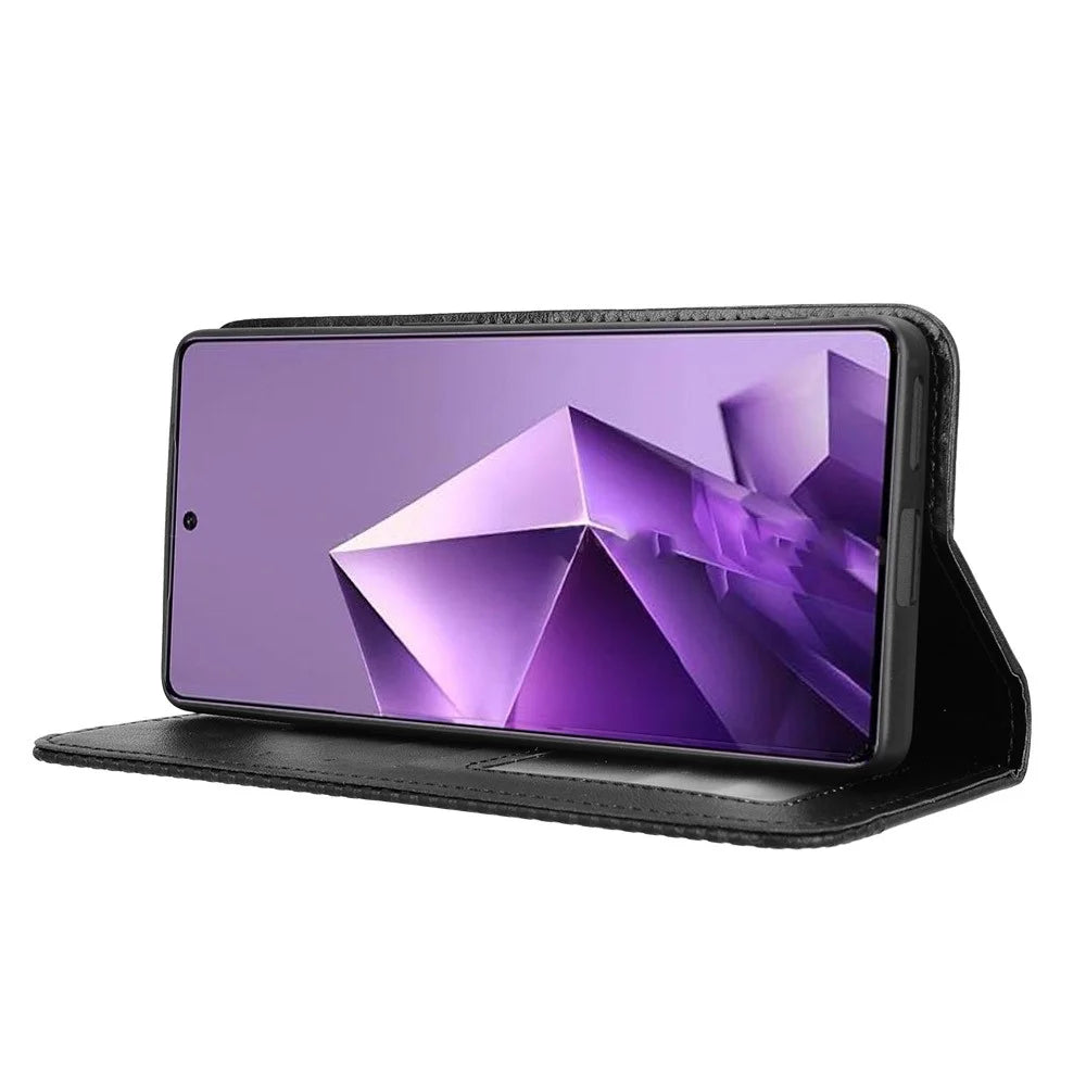 For Infinix Note 50 Pro+ 5G Leather Case Wallet Stand Retro Texture Phone Cover - Black - 7